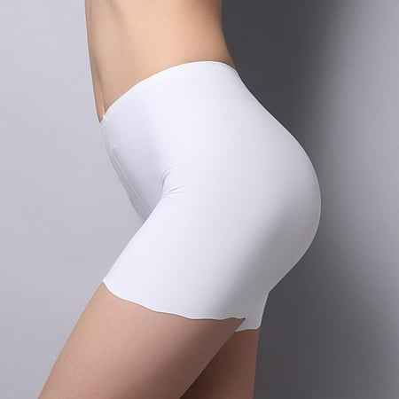 Women Ice Silk Safety Panty High Waist Briefs Seamless Safety Shorts For Dress