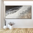 thumbnail image 5 of Large Abstract Ocean Oil Painting Black and White Textured Cancas Wall Art Original Oil Painting On Canvas Large Living Room Wall Art,Unstretched,Frameless,(71*142cm)28*56lnches, 5 of 5