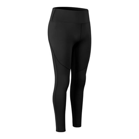 Winter High Waist Yoga Pants, Fleece Trousers Running Fitness Pants Tight-fitting Stretch Sports Trousers, Black, S
