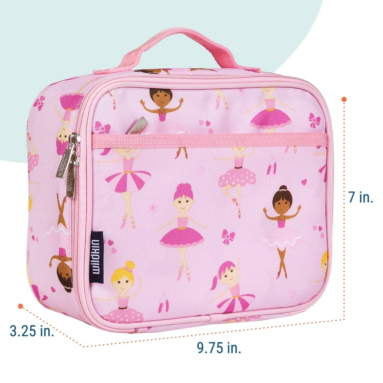 Wildkin Kids Insulated Lunch Box for Boy and Girls BPA Free Ballerina Pink Walmart