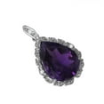 thumbnail image 3 of Mauli Jewels Engagement Necklace for Women 5.75 Carat Natural Pear Shape Amethyst & Diamond Pendant Prong-Setting 925 Sterling Silver With 18 Box Chain|Silver Chain, 3 of 5