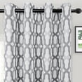 thumbnail image 2 of DriftAway Mason Thermal Blackout Grommet Window Curtains Geometric Trellis Pattern 2 Panels 102"L x 52"W Gray, 2 of 9