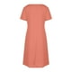 thumbnail image 4 of Vestido Corto de Verano de Moda de Color Sólido Vestido Casual de Cuello en V de Manga Corta, Desgaste Ligero de Poliéster para las Mujeres, Lavado de Manos, 4 of 7