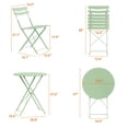 thumbnail image 3 of 3-Piece Outdoor Folding Bistro Set, Metal Patio Table and Chairs Set for Balcony, Backyard, and Garden, Weather-Resistant Small Bistro Set, No Assembly Required, 3 of 8