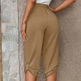 thumbnail image 5 of Christmas Deals! Ohufall Capris For Women, Casual Loose Soft Solid Color Mid Waist Thin Lace Up Pants,Womens Summer Pants, 5 of 9