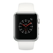 Apple Watch Series 3, 38MM, GPS, Silver Aluminum Case, Soft White Sport Band (Non-Retail Packaging)