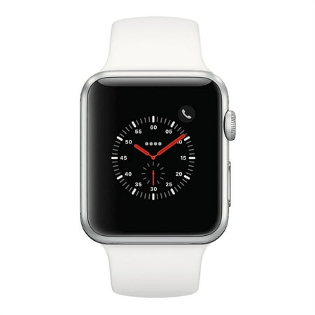 Apple Watch Series 3, 38MM, GPS, Silver Aluminum Case, Soft White Sport Band (Non-Retail Packaging)