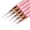 thumbnail image 1 of Pinceles delineadores para nail art Lykjdnz, 5 piezas, rosa, 7-25 mm, 1 of 6