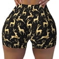 thumbnail image 2 of Picia Elegant Gold Moose Printed Workout Shorts for Women Seamless Scrunch Butt Lifting High Waisted Yoga Gym Booty Running Moisture-wicking Short Pants-X-Large, 2 of 9