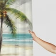 thumbnail image 3 of Creowell Palm Trees Beach Scene Pretty Shower Curtain Set 100% Polyester Washable Bathroom Decor with Hooks 60x72, 3 of 7