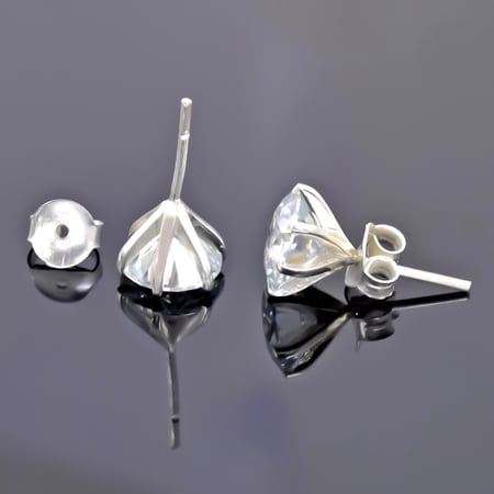 GEMHUB 7.00 Ct Off-White Moissanite Stud Earrings Gold Vermeil – Anniversary Gift Sale Gold Vermeil