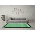 thumbnail image 3 of Ahgly Company Machine Washable Indoor Rectangle Oriental Turquoise Blue Modern Area Rugs, 8' x 12', 3 of 4