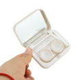 thumbnail image 4 of Unique Bargains 1 Set Contact Lens Case Flower Rectangular Lens Storage Case Beige, 4 of 5