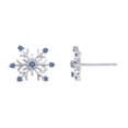 thumbnail image 4 of KATARINA 0.12 cttw Blue Diamond "Snow Flake" Earrings in Sterling Silver, 4 of 5