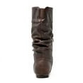 thumbnail image 4 of Dream Pairs Girl's Kid's Cute Zipper Flat Heel Mid Calf Boot Shoes BLVD-K BROWN/PU Size 11, 4 of 4