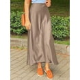 thumbnail image 4 of ZANZEA Fashion Satin Silk Skirts Women Summer Long High Waist Skirt Casual Solid Party Faldas Saia Female Vintage Work OL Jupe, 4 of 9