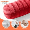 thumbnail image 2 of Cheer Collection Faux Fur Bolster Pillow, Maroon, 2 of 5