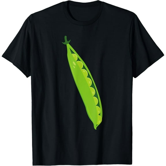 Funny Pea Pod Vegetable Halloween T-Shirt Costume Matching T-ShirtMen's and women's short-sleeved pure cotton shirts