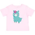 thumbnail image 3 of Inktastic Blue Llama, Cute Llama, Alpaca, Flowers Girls Baby T-Shirt, 3 of 5