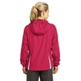 thumbnail image 2 of Sport-Tek Ladies Colorblock Hooded Raglan Jacket-3XL (Pink Raspberry/White), 2 of 5