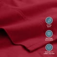 thumbnail image 3 of Bare Home Luxury 100% Cotton Flannel California King Sheet Set, Deep Pocket, 4-Piece, Red, 3 of 10