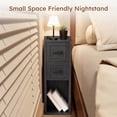 thumbnail image 2 of BERRY NEST Narrow Nightstand Set of 2, Modern Black Bedside Table with Drawers & Open Shelf, Modern End Table for Bedroom Small Spaces, Apartments, Renters, 2 of 8
