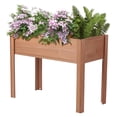 thumbnail image 3 of 40"x 20"x 31"Raised Garden Bed with Legs, 40-Inch Elevated Wooden Planter Box for Vegetables, Flowers, Herbs - 260 lbs Capacity, Solid Fir Wood, Coffee, 3 of 7