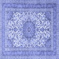 thumbnail image 1 of Ahgly Company Machine Washable Indoor Square Medallion Blue Traditional Area Rugs, 3' Square, 1 of 4