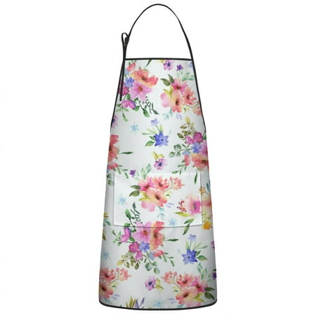

Ywlednm Colorful Flowers Cooking Baking Aprons Waterproof 1pcs