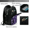 thumbnail image 4 of Pofeuu Christmas Purple Snowflakes Print Storage Laptop Backpack with USB Charging Port[Water Resistant] College Computer Bookbag Fits, 4 of 7