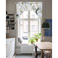 thumbnail image 4 of White Floral Swag Valances for Windows, Small Curtains Drapes, Botanical Garden Florals Blossom Motif Kitchen Window Curtains Over Sink Window Treatment Valance for Bedroom/Bathroom 56"x36", 4 of 5