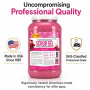 SPA REDI – Sensual Rose Pumice Scrub Gel, Exfoliating, Hydrating & Nourishing, Infused with Hyaluronic Acid, Amino Acids, Panthenol and Comfrey Extract for Glowy Smooth Skin – 128oz Gallon