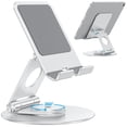 thumbnail image 1 of Soporte para tableta OMOTON, giratorio 360 grados, para iPad, plateado, 1 of 9