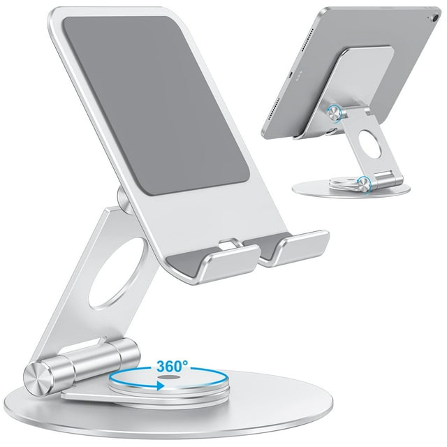Soporte para tableta OMOTON, giratorio 360 grados, para iPad, plateado