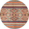 thumbnail image 1 of Ahgly Company Machine Washable Indoor Round Abstract Camel Brown Area Rugs, 8' Round, 1 of 7