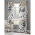 thumbnail image 4 of Vintage Country Sheer Curtains 96 Inch Length 2 Panels Set Window Treatments, Blue Rustic Texas Star Vines Wooden Grain Rod Pocket Semi Curtains for Living Room/Bedroom/Kitchen Décor, 104"W x 96"L, 4 of 7