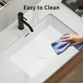 thumbnail image 4 of 24" X 16" Undermount Kitchen Sink - White Ceramic Single Bowl Sink, Deep 8" Basin Without Bottom Grid, Scratch & Heat Resistant, 4 of 8