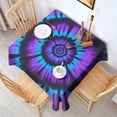 thumbnail image 2 of Blue Purple Tie Dye Pattern Square Tablecloth,Waterproof Square Table Cover,Wipeable Spillproof Washable Table Cover for Home Kitchen Party Decor 60"x60"(152x152cm), 2 of 6