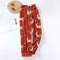 thumbnail image 4 of Christmas Flannel Pajama Pants Women Elastic Waist Holiday Print Wide Leg Lounge Bottoms with Pockets Winter Warm Cozy Sleepwear Pj Pants, 4 of 7