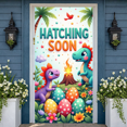 thumbnail image 5 of Cartoon Dinosaur Hatching Banner Colorful Eggs Dino Display Volcano Star Pattern Baby Shower Backdrop for Baby Shower Gender Reveal Dinosaur Party, 5 of 9