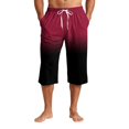 thumbnail image 4 of Migroa Mens Capri Pants Elastic Waist Drawstring Workout Gym Joggers Summer Gradient Pajama Shorts Casual Sweat Hot Pink 3XL, 4 of 8