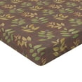 thumbnail image 4 of Ambesonne Nature Art Fitted Sheet, Autumnal Botany Leaves, California King, Dark Warm Taupe Green, 4 of 5