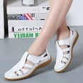 thumbnail image 2 of Sandalias de cuero vintage hechas a mano, zapatos cómodos de fondo suave para mamá, zapatos casuales de cuero de vaca para mujer, 2 of 6