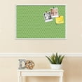 thumbnail image 3 of PinPix ArtToFrames 22x34 Custom Cork Bulletin Board Quatrefoil Green   Poster Board Has a Fabric Style Canvas Finish, Framed in Satin White Frame (PinPix-281), 3 of 6