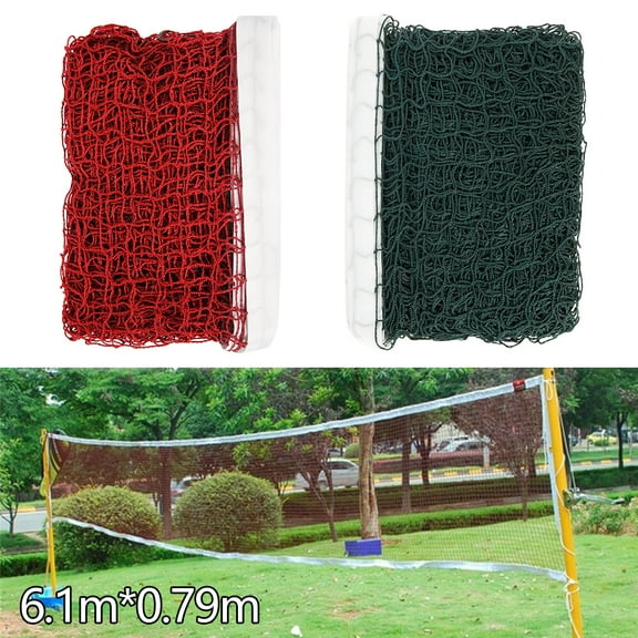 Daruoand Gpoty 20ft Portable Badminton Net Cotton Nylon Blend, Red, 6.1m x 0.79m