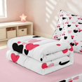 thumbnail image 5 of Erosebridal Chic Love Hearts Zipper Full Size Comforter Sets with Fitted Sheet and 2 Pillowcases for Girls, Romantic Theme Zipper Bedding Set, Pink Reversible, 5 of 7