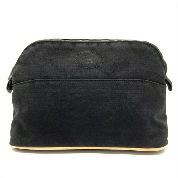 Pre-Owned Hermes Bolide Pouch Cotton Black MM (Good)