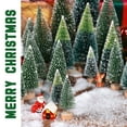 thumbnail image 3 of Ayieyill 35Pcs Mini Christmas Trees Bottle Brush Trees with Pine Cone Snow Powder, Christmas Village Sets, 3 of 6