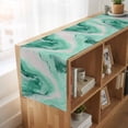 thumbnail image 6 of Table Runners 60 Inches Long Dress Scarves, Green Marble Farmhouse Kitchen/Dining Table Runner, Small Coffee Tablerunners, Summer Ocean Wave Green Ombre 13x60 Inch, 6 of 9