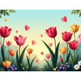 thumbnail image 4 of Floral Tulip Backdrop Banner with Spring Flowers for Garden Party Wedding Decoration Event Background Photography Prop Neon Decors Celebration, 4 of 4